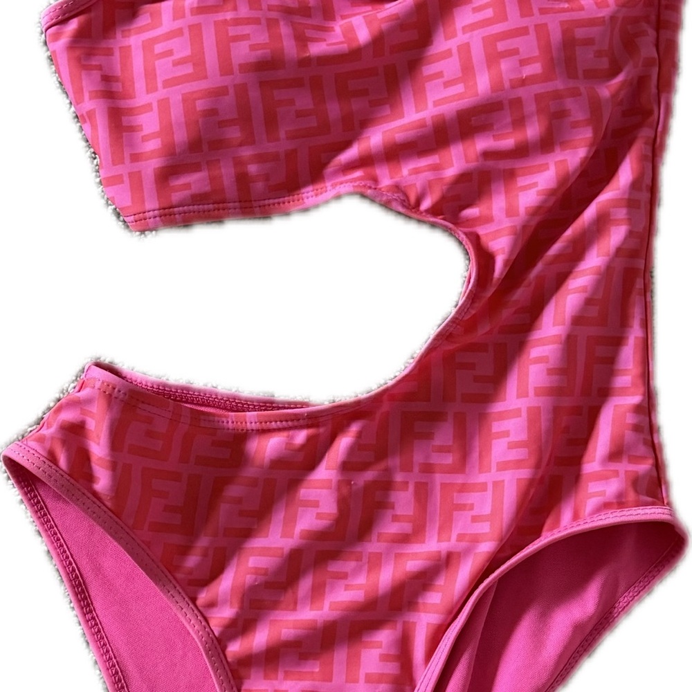 Fendi Vibrant Pink Monogram Swimwear